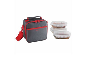 accessoire de cuisine be nomad set sacoche lunch box rouge gris et rouge sep122r