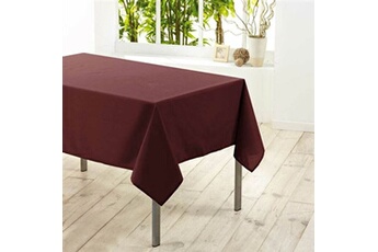 nappe de table douceur d'interieur nappe rectangle 140 x 300 cm polyester uni essentiel bordeaux