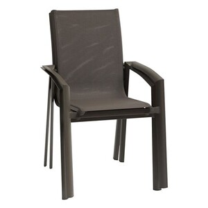 Hespéride Chaise De Jardin Pliante Essentia - Gris Wengé Et Marron Tonka - Structure Aluminium