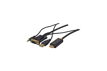 CUC - Câble adaptateur - USB, HD-15 (VGA), mini jack stéréo mâle pour HDMI mâle - 2 m - support 1080p