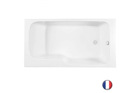 Baignoire Balnéo Jacob Delafon Baignoire bain douche Malice, version droite Blanc brillant 170 x 90