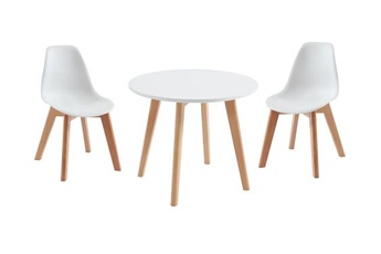 ensemble table et chaises vente-unique.com ensemble table enfant louloune + 2 chaises lilinou - blanc