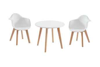 ensemble table et chaises vente-unique.com ensemble table enfant louloune + 2 chaises poupinette - blanc