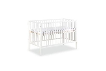 frank lit bébé sommier réglable et barreaux amovibles blanc 120x60 cm