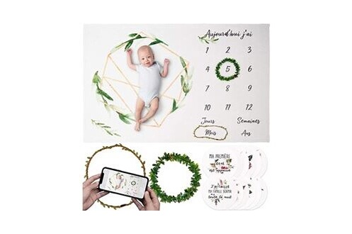 Drap bébé GENERIQUE Couverture étape bébé mensuelle avec 12 cartes
