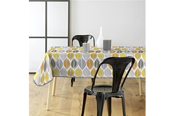 nappe de table douceur d'interieur toile cirée rectangulaire - 140x240 cm - feuillage automnale multicolore