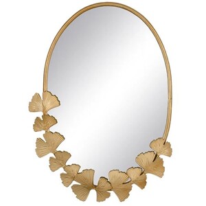 Miroir de décoration Ixia Miroir mural ginkgo biloba en métal doré 45 ...