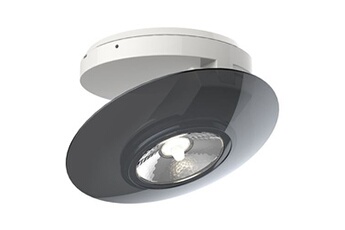 lampe de lecture xanlite spot en saillie led - orientable - bague grise - cons. 4,5w (eq. 40w) - 300 lumens - blanc chaud