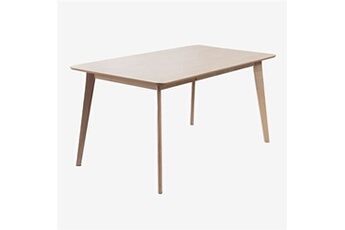table à manger sklum table de salle à manger rectangulaire en bois (150x90 cm) kerhen marron cendré clair 75 cm
