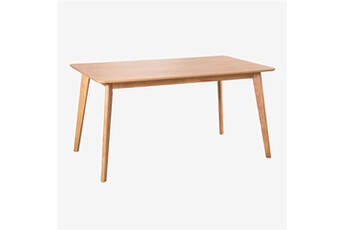 table à manger sklum table de salle à manger rectangulaire en bois (150x90 cm) kerhen bois naturel 75 cm