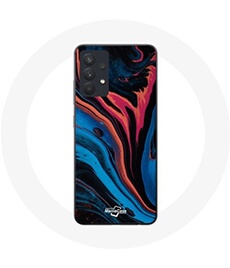 Coque pour Samsung Galaxy A13 4G / A13 4G Lite Texture abstraite bleu noir rouge