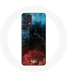 Coque pour Samsung Galaxy A13 4G / A13 4G Lite fond de texture abstraite rouge noir bleu