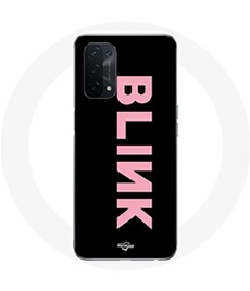 Coque pour Oppo A54 5G Blink Fandom Blackpink Logo Rose Fond Noir