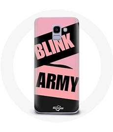 Coque pour Samsung Galaxy A8 2018 BTS ARMY Et Blackpink Blink Rose Noir