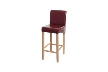 tabouret bas mendler tabouret de bar hwc-c33, chaise de bar tabouret de comptoir, bois ~ rouge-brun, pieds clairs, similicuir