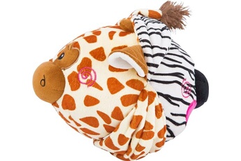 animal en peluche small foot peluche en tissu très doux réversible, elle fait apparaître une tête girafe ou de zèbre au choix 10524