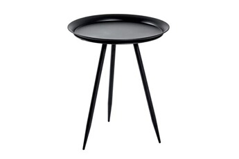 table d'appoint loungitude table basse ronde shyna en métal 44cm - noir