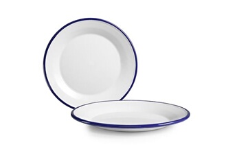 vaisselle ibili 901122 assiette plate email blanca 22 cm