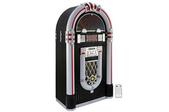 Chaine HiFi MonsterShop Jukebox Rétro à poser sur le sol Lecteur CD, MP3, Bluetooth, Radio, AUX,