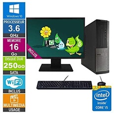 PC Optiplex 3010 DT i5-3470 3.60GHz 16Go/250Go Wifi W10 + Ecran 22