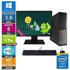 PC Optiplex 3010 DT i5-3470 3.60GHz 8Go/1To SSD Wifi W10 + Ecran 19