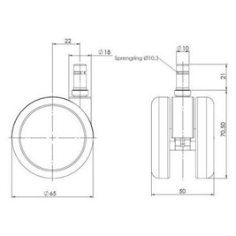 Roulettes En Caoutchouc Pour Meubles - Lot De 4 - Charge Max 66 Kg Par Roue - Pour Sols Durs