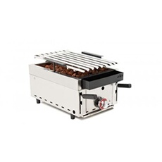 Barbecue à Gaz avec Pierre Volcanique et Grille Inoxydable Côtelée Réglable - - - Acier inoxydable2 brûleurs 370x600x260mm