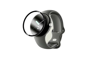 accessoires bracelet et montre connectée visiodirect film protection verre trempé avec bords noir pour google pixel watch 41mm 1.2 - -