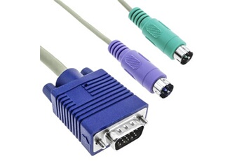 Câbles vidéo BeMatik Cable VGA 15m Clavier Souris ATX (M/M)