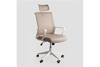 chaise de bureau avec roulettes et accoudoirs teill colors beige lin 119 - 126,5 cm