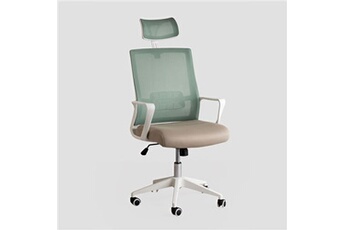 chaise de bureau avec roulettes et accoudoirs teill colors céladon - beige lin 119 - 126,5 cm