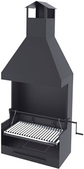 Barbecue argentin bois et charbon FM BVE-62 60cm grille suspendue à manivelle