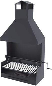Barbecue argentin bois et charbon FM BVE-82 80cm grille suspendue à manivelle