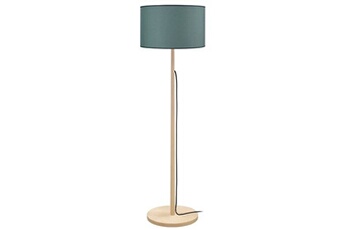 lampe de lecture tosel 51651 lampadaire droit bois naturel et vert l 30 p 30 h 142 cm ampoule e27