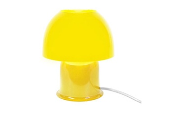 autres luminaires tosel 64419 lampe de chevet champignon métal jaune l 15 p 15 h 18,5 cm ampoule e27