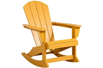 fauteuil de jardin outsunny fauteuil de jardin adirondack à bascule rocking chair style néo-rétro assise dossier ergonomique hdpe orange