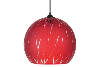 lampe de lecture tosel 15059 suspension globe verre rouge l 30 p 30 h 85 cm ampoule e27