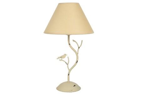 Lampe à poser Tosel 63830 Lampe de chevet arbre métal crème L 25 P 25 H 41 cm Ampoule E27