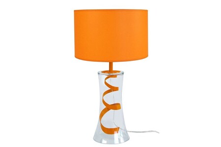 Lampe à poser Tosel 63936 Lampe de chevet évasée verre orange L 25 P 25 H 30 cm Ampoule E27