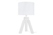 Tosel 65288 Lampe de chevet trépied bois blanc d'ivoire L 16 P 16 H 31 cm Ampoule E14 photo 1