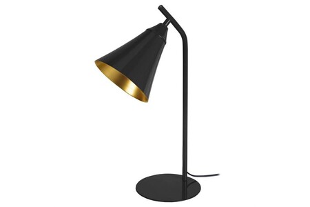 Lampe à poser Tosel 90343 Lampe de bureau conique métal noir L 16 P 25 H 46 cm Ampoule E27