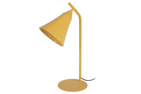Lampe à poser Tosel 90348 Lampe de bureau conique métal jaune pastel L 16 P 25 H 46 cm Ampoule E27
