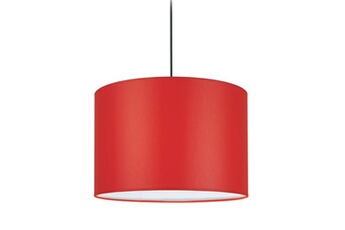 lampe de lecture tosel 10905 suspension cylindrique tissu rouge l 30 p 30 h 78 cm ampoule e27