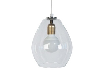lampe de lecture tosel 14335 suspension larme verre transparent l 29,5 p 29,5 h 80 cm ampoule e27
