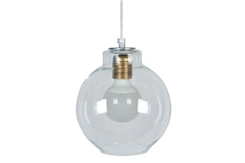 lampe de lecture tosel 14337 suspension bol verre transparent l 19 p 19 h 80 cm ampoule e27