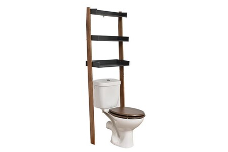 Meuble de toilette Tendance Meuble dessus de WC 3 étagères en acacia - Naturel fonce