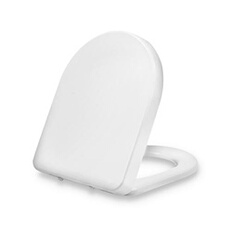 Abattant WC - Dombach Senzano - Lunette de toilette - Frein de chute - Premium - Siège de toilette - Antibactérien - Forme en D - Blanc