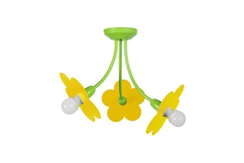 luminaire enfant tosel 21092 lustre multi bras métal vert et jaune l 50 p 50 h 40 cm ampoules e14