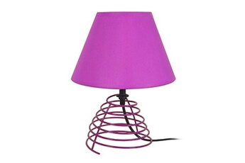 lampe de chevet tosel 62247 lampe de chevet conique métal violet l 18 p 18 h 39 cm ampoule e14