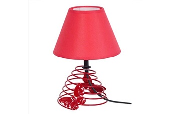 lampe de chevet tosel 62487 lampe de chevet conique métal rouge l 16 p 16 h 22 cm ampoule e14